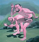 Frees Paintings - Free and At Leisure-9 by Yue Minjun